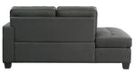 Elmont Charcoal Textured Fabric Chaise