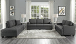 Elmont Charcoal Textured Fabric Chaise