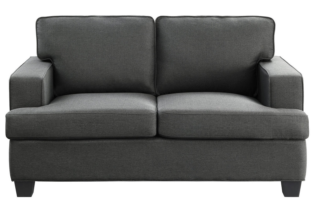 Elmont Charcoal Textured Fabric Loveseat