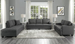 Elmont Charcoal Textured Fabric Loveseat