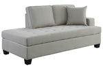 Elmont Khaki Textured Fabric Chaise