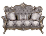 Elozzol Fabric/Antique Bronze Finish Loveseat