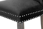 Vienne 2 Black Velvet/Wood Bar Stools