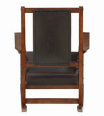 Emeline Dark Brown Leather Match/Tobacco Wood Rocking Chair