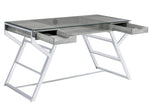 Emelle Grey Driftwood Wood/Chrome Metal Writing Desk