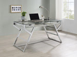 Emelle Grey Driftwood Wood/Chrome Metal Writing Desk