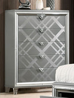 Emmeline Silver Wood 5-Drawer Chest