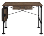 Endang Weathered Oak Wood/Black Metal Writing Desk