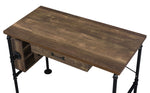 Endang Weathered Oak Wood/Black Metal Writing Desk