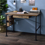 Endang Weathered Oak Wood/Black Metal Writing Desk