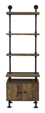 Ensata II Rustic Oak Wood/Black Metal Side Pier