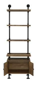 Ensata II Rustic Oak Wood/Black Metal Side Pier