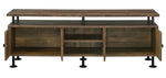 Ensata II Rustic Oak Wood TV Stand with 4 Open Shelves