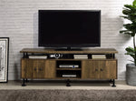 Ensata II Rustic Oak Wood TV Stand with 4 Open Shelves