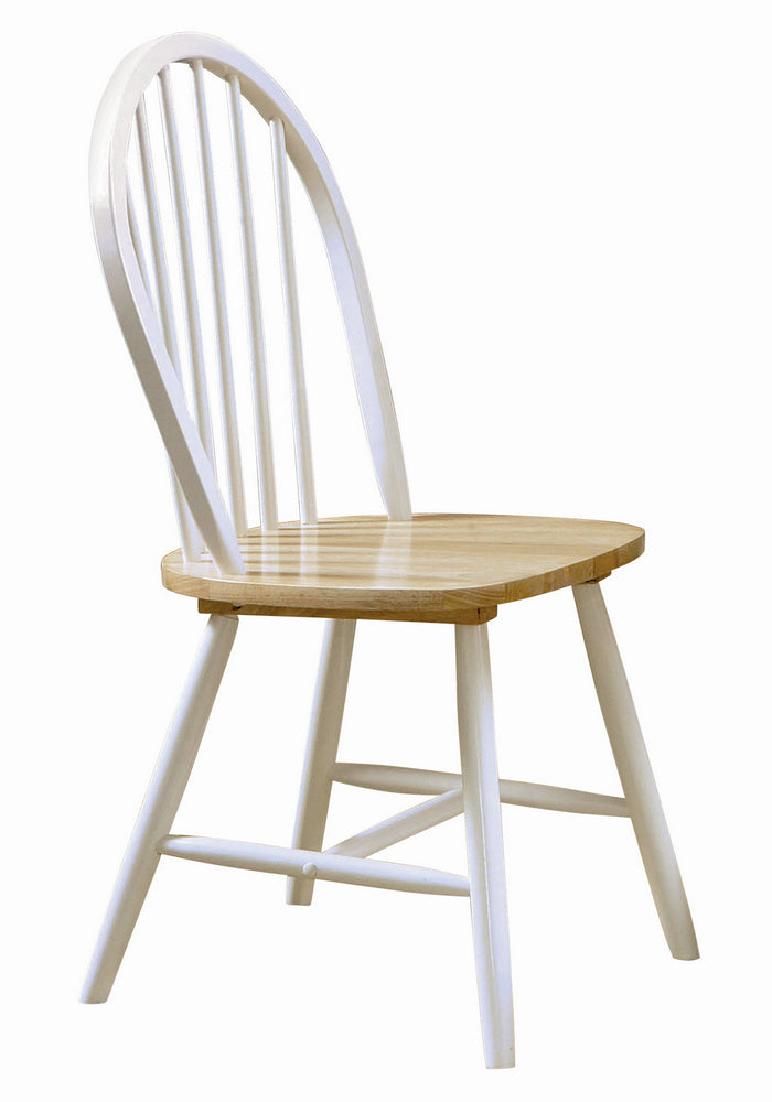 Ensor 4 Natural/White Wood Side Chairs