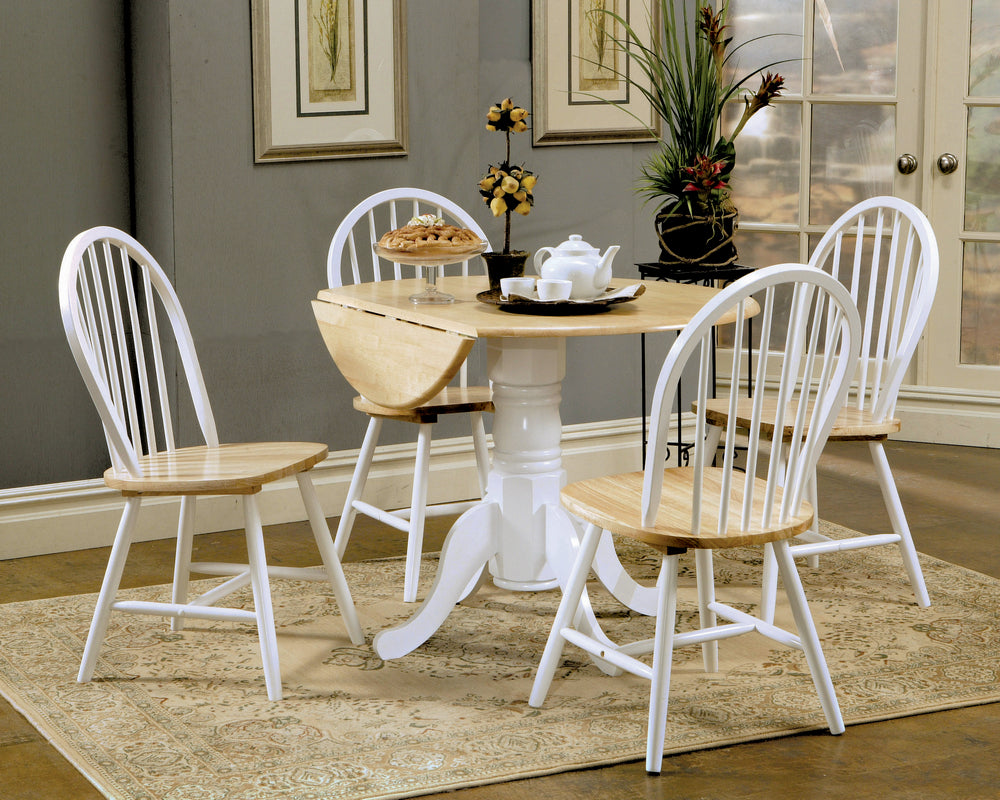 Ensor 5-Pc Natural/White Wood Dining Table Set