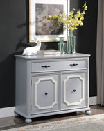 Enyin Gray Wood Accent Cabinet with Drawer & Double Doors