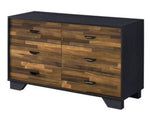 Eos Walnut/Black Wood 6-Drawer Dresser