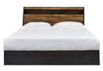 Eos Walnut/Black Wood Queen Bed with Storage