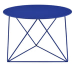 Epidia Contemporary Blue Metal Round Side Table