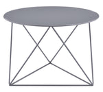 Epidia Contemporary Gray Metal Round Side Table