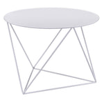 Epidia Contemporary White Metal Round Side Table