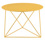 Epidia Contemporary Yellow Metal Round Side Table