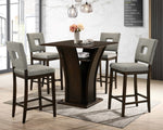 Erica 2 Grey Fabric/Cappuccino Wood Bar Stools