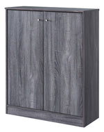 Erica Distressed Grey Wood 2-Door Shoe Cabinet