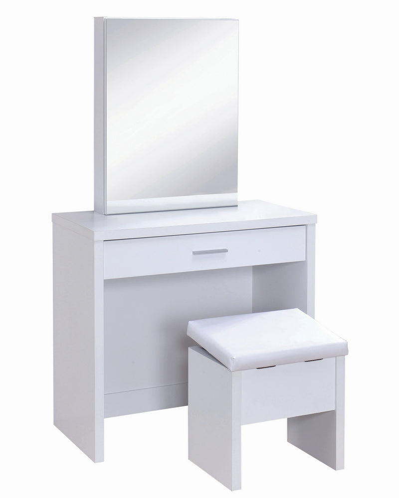 Erica Modern White Wood Vanity Set