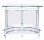 Ermenegilda Contemporary Clear Acrylic/White Wood Bar Unit