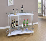 Ermenegilda Contemporary Clear Acrylic/White Wood Bar Unit