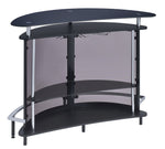 Ermenegilda Contemporary Smoked Acrylic/Black Wood Bar Unit