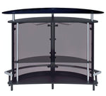 Ermenegilda Contemporary Smoked Acrylic/Black Wood Bar Unit