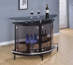 Ermenegilda Contemporary Smoked Acrylic/Black Wood Bar Unit