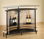 Ermenegilda Contemporary Smoked Acrylic/Black Wood Bar Unit