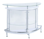 Ermenegilda Contemporary Clear Acrylic/White Wood Bar Unit