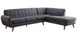 Essick II 2-Pc Grey Linen Tufted RAF Sectional Sofa