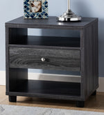 Essie Distressed Grey Wood End Table with Drawer