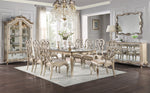 Esteban 2 Ivory Velvet/Antique Champagne Wood Arm Chairs