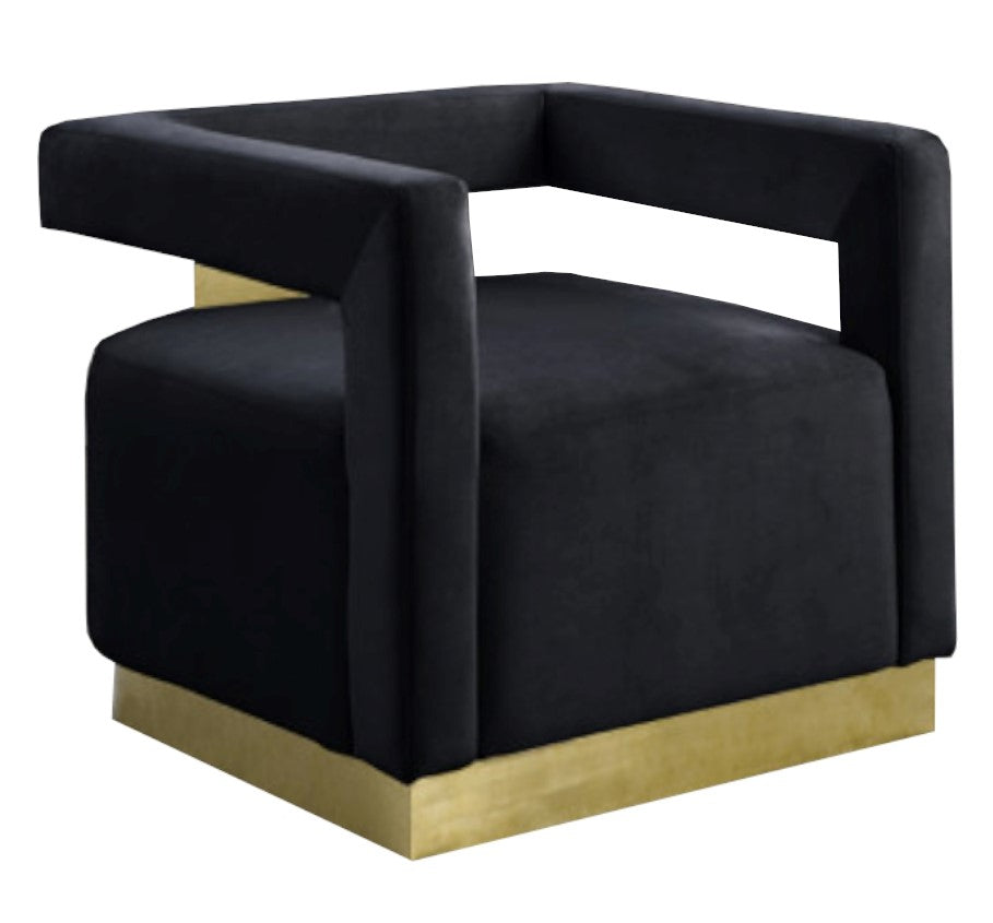 Estelle Black Velvet Accent Chair