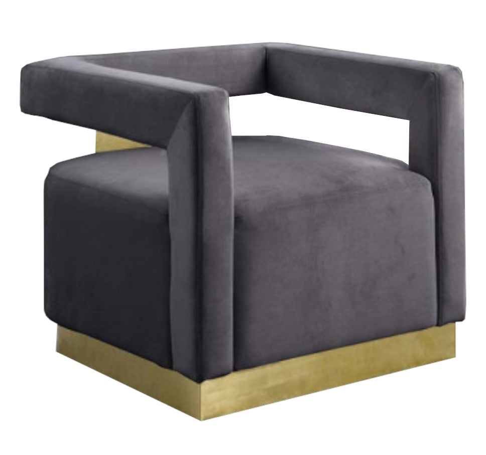 Estelle Grey Velvet Accent Chair