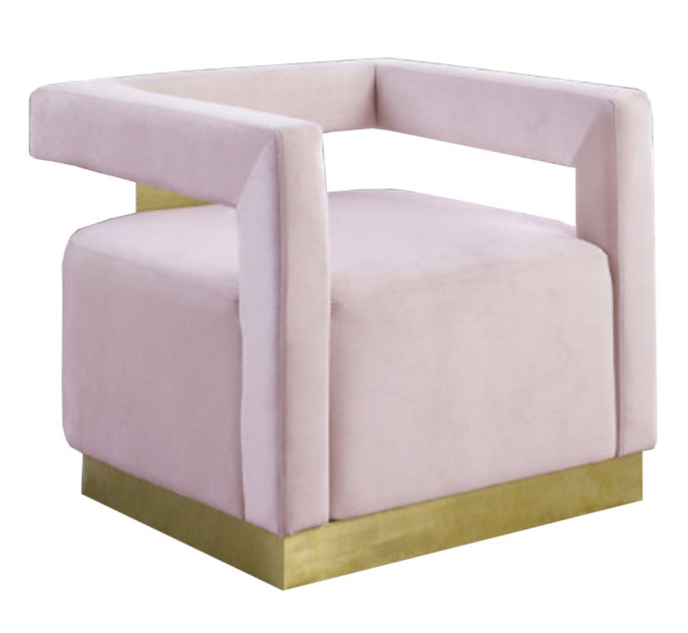 Estelle Pink Velvet Accent Chair