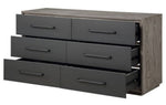 Estevon Gray Oak Wood 6-Drawer Dresser