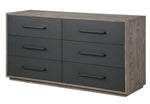 Estevon Gray Oak Wood 6-Drawer Dresser