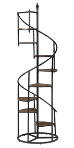 Evalyn Rustic Brown Wood/Black Metal 8-Shelf Bookcase