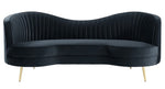 Evelin 3-Pc Black Velour Sofa Set