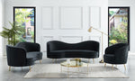 Evelin Black Velour Chair