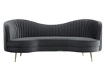 Evelin Grey Velour Sofa