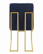 Evianna 2 Blue Velvet/Brass Finish Metal Side Chairs